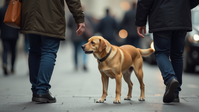 ber hrender stra enhund