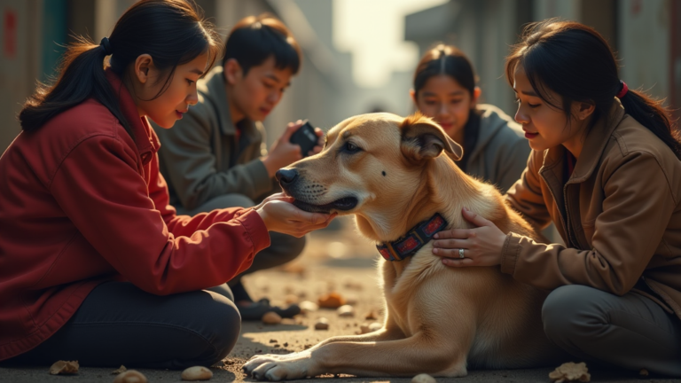 ber hrendes stra enhund