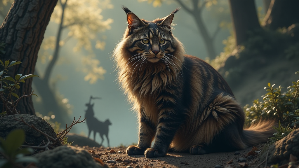 majest tischen maine coon katze