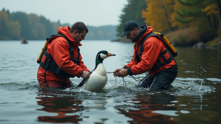 rettungsaktion wasservogel