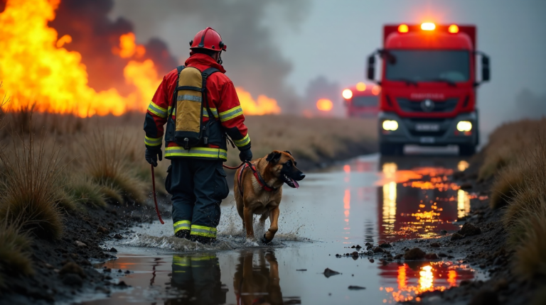 Heldentaten der Feuerwehr: Retter, Hunde und Mut im Moor